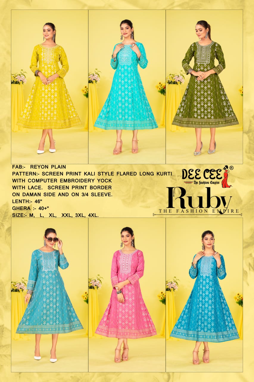 Ruby By Deecee Rayon Palin Printed Kurti Wholesale Price In Surat